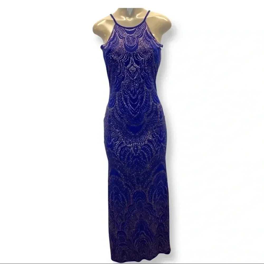 Jump Size Medium Blue Bedazzled Sparkling Adjustable Straps Dress. New With Tags